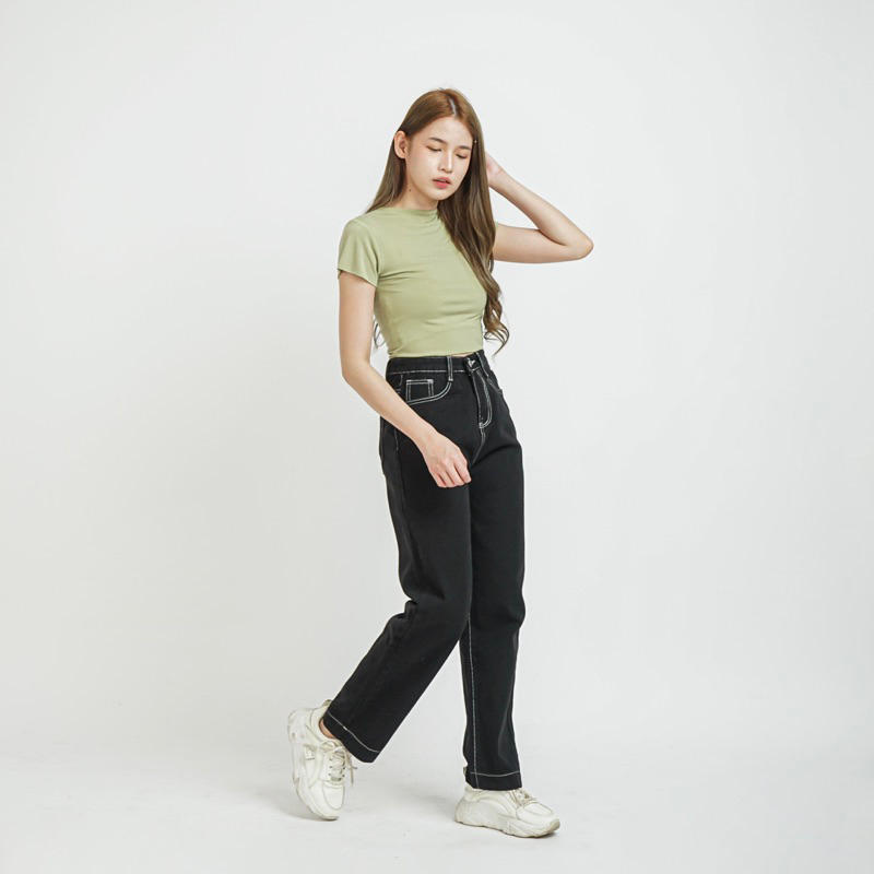 [LUXE.DLABEL] - Jeans 126 | Celana panjang Highwaist wanita Jeans import premium Jeans wanita polos ripped jeans High waist jeans wanita bkk Skinny Jeans High waist Baggy jeans Wideleg Jeans Kulot jeans Boyfriend jeans Wanita Kargo Jeans bangkok