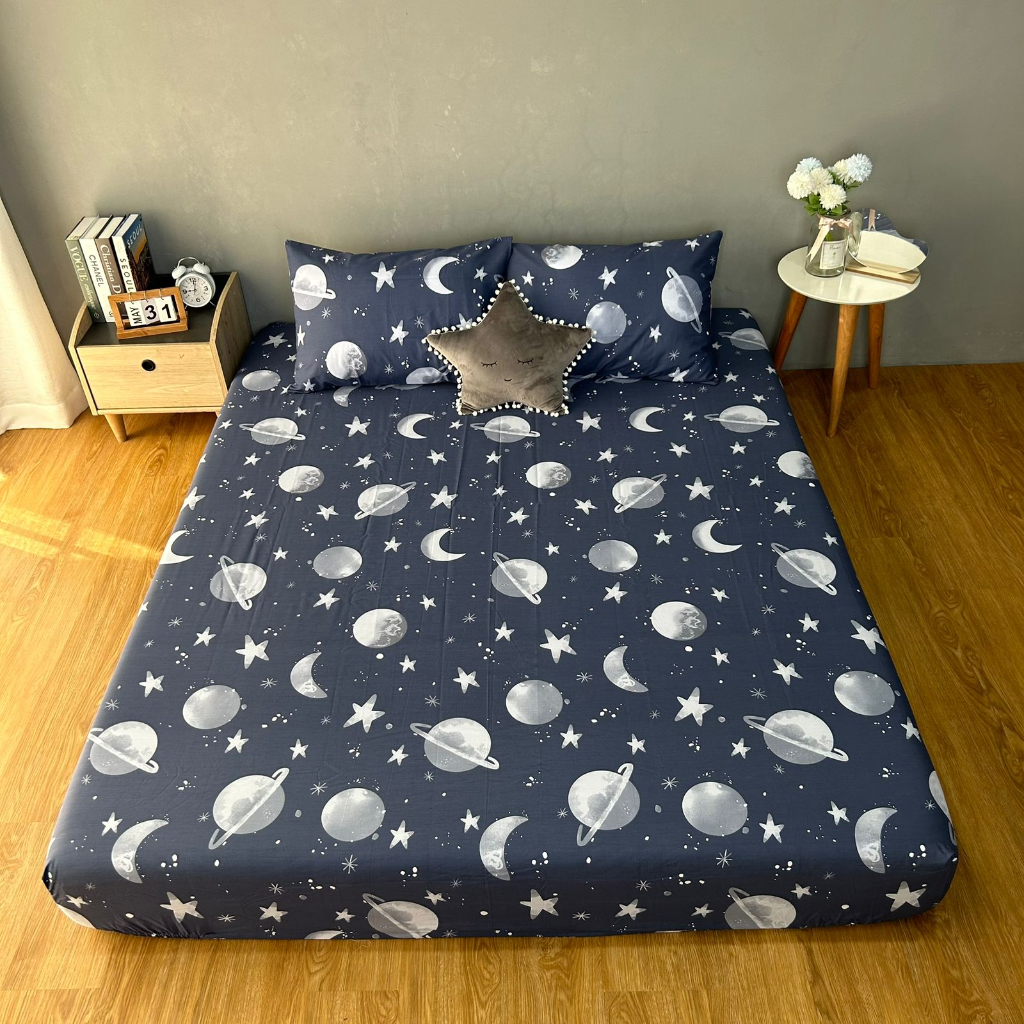 SPREI KATUN STAR MOTIF ROKET SPACE FUN &amp; STAR GALAXY UKURAN 100 120 160 180 BISA CUSTOME SIZE