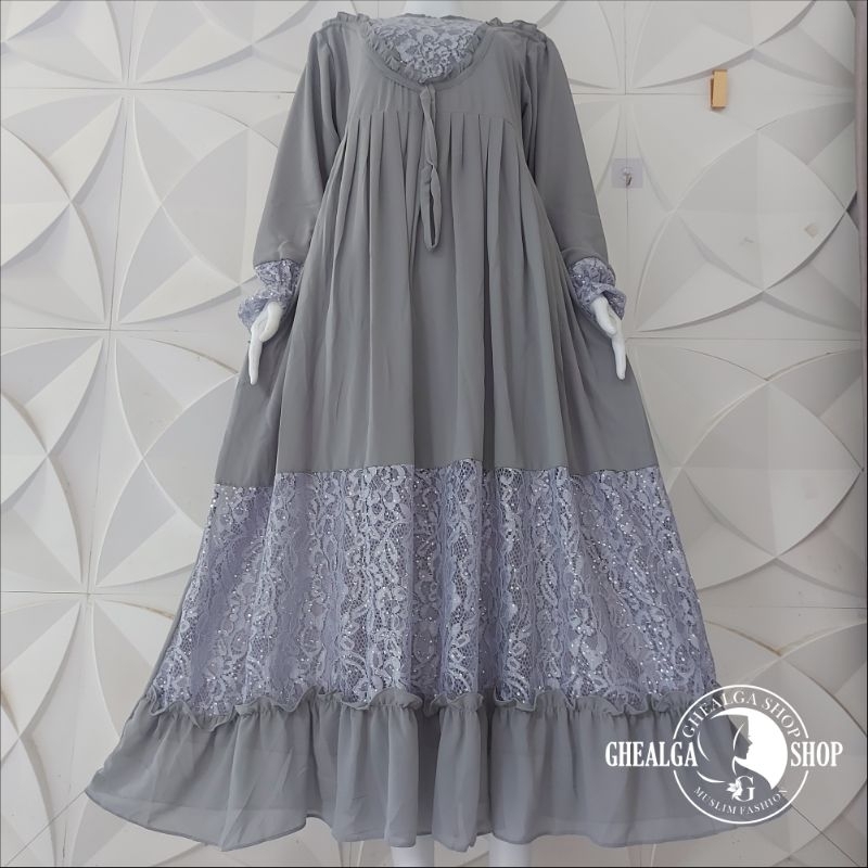 Gamis Burkat Sakira zetta Terbaru Pastinya Up To Date Elegan Mewah/Brokat Terlaris/Burkat Best Seller