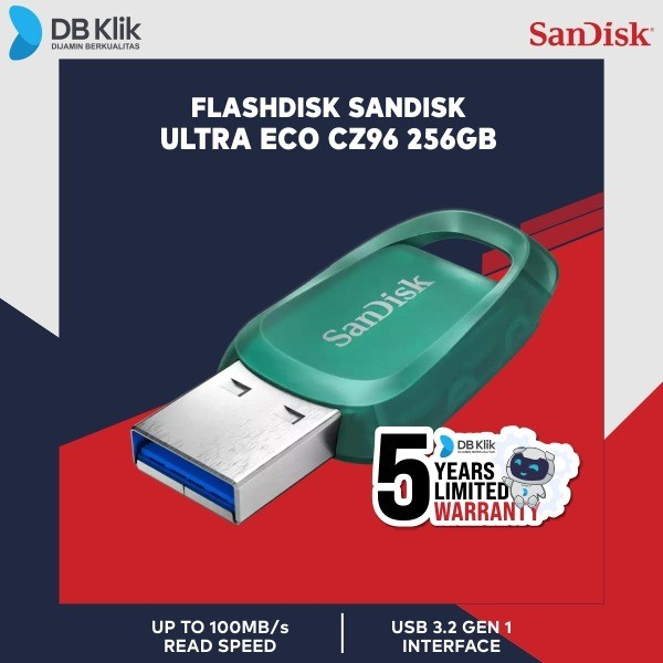 Flashdisk Sandisk Ultra Eco CZ96 256GB USB 3.2 100MB/s Gen 1