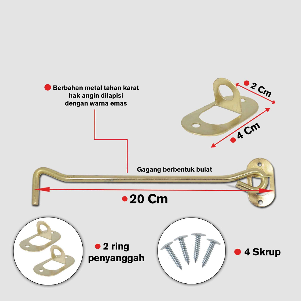 Hak Angin Profek / Penahan Jendela / Window Lock / Anti Karat