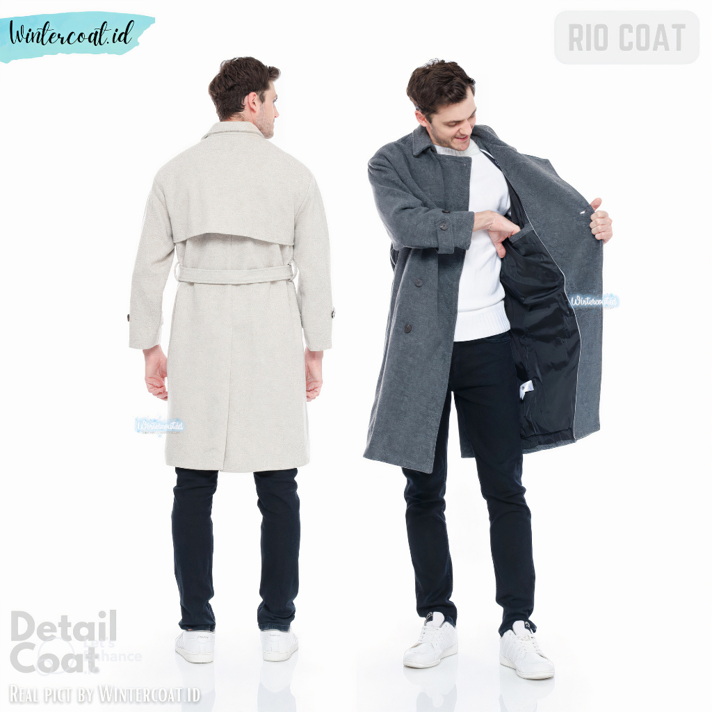 Long wool coat premium winter Rio men mantel pria import hangat high quality zara jacket jaket musim dingin man panjang wol big size jumbo oversize oversized