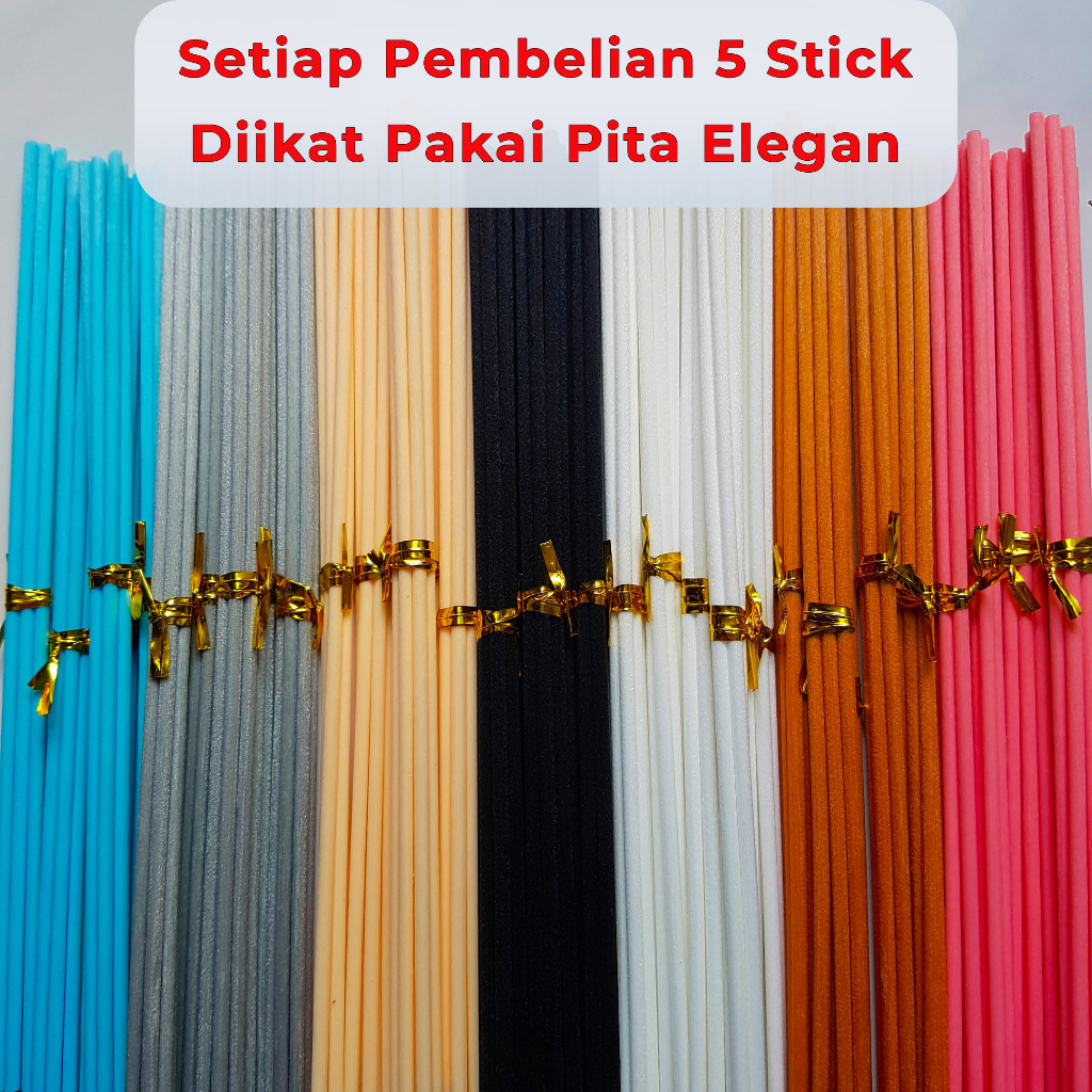 High Quality Grade A Fiber Stick Reed Diffuser Stik Difuser P 20cm D 3mm 7 Warna