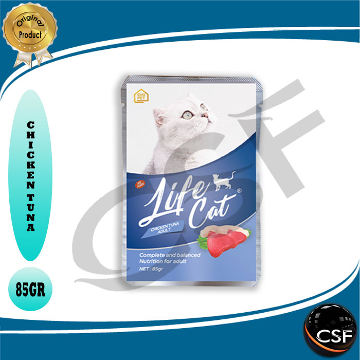 Makanan Kucing basah LIFE CAT pouch 85g All Varian - 1 BOX isi 24pcs ( GRAB GOSEND )