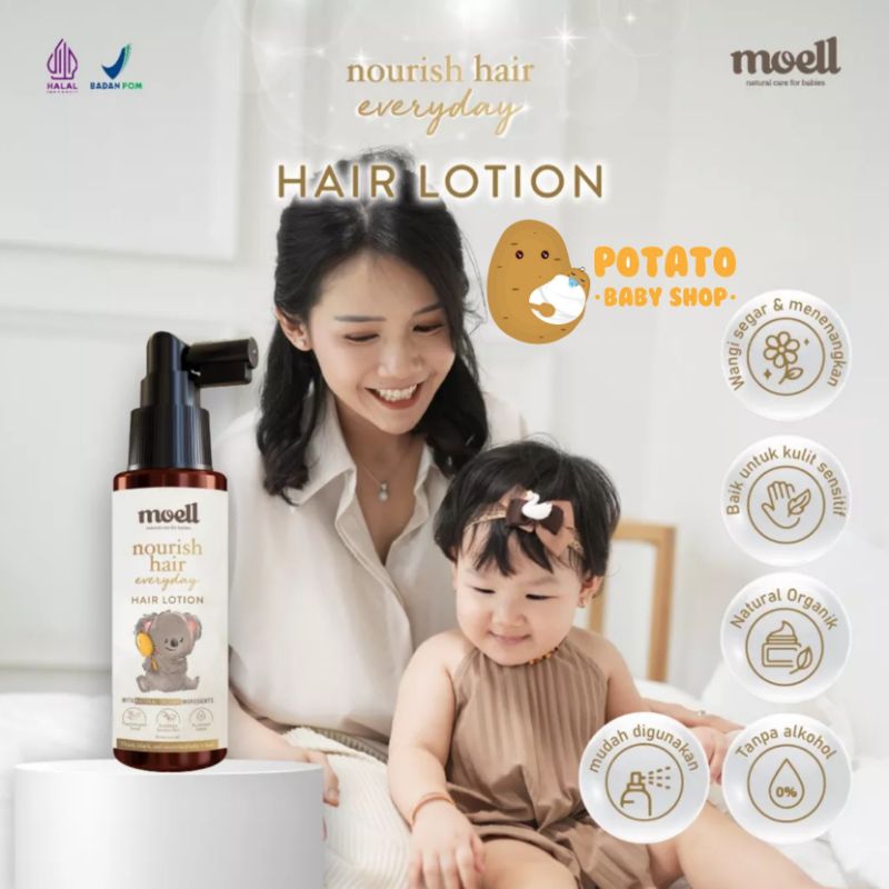 Moell Nourish Hair Everyday Hair Lotion - Moel Pelebat Pelembut Rambut Anak