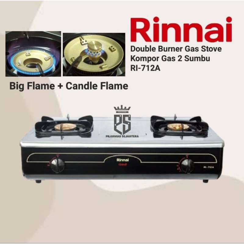 Kompor rinnai 2 sumbu RI712A Kompor gas rinnai Gas stove Double burner RI 712A rinnai 2 tungku