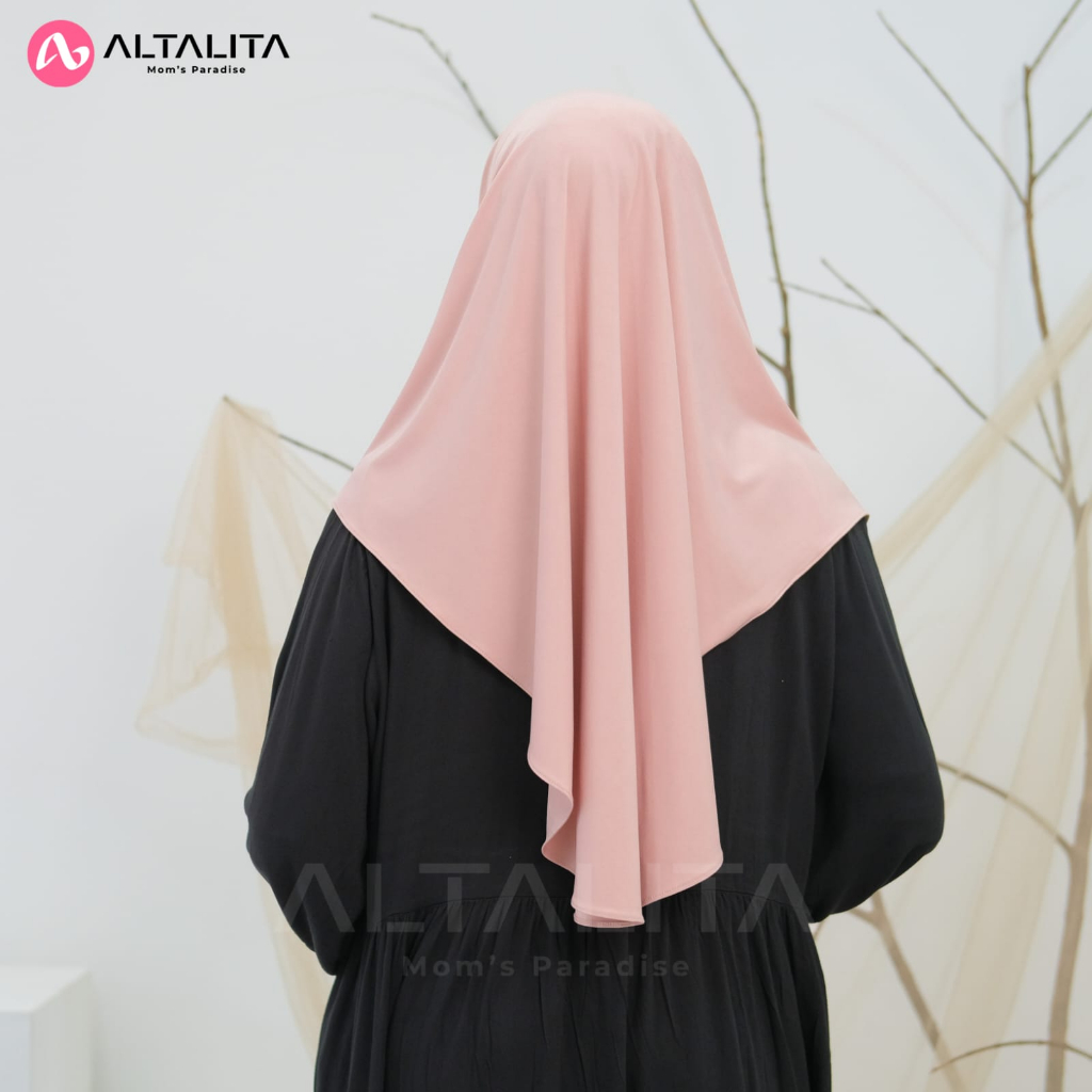 Altalita - Hijab Instan Qanita Penguin Ukuran L Jersey Premium Kerudung Bergo Hamidah Menutup Dada Jilbab Sport Instant Cocok Untuk Sekolah Olahraga Volly Futsal Senam dan Sehari-Hari