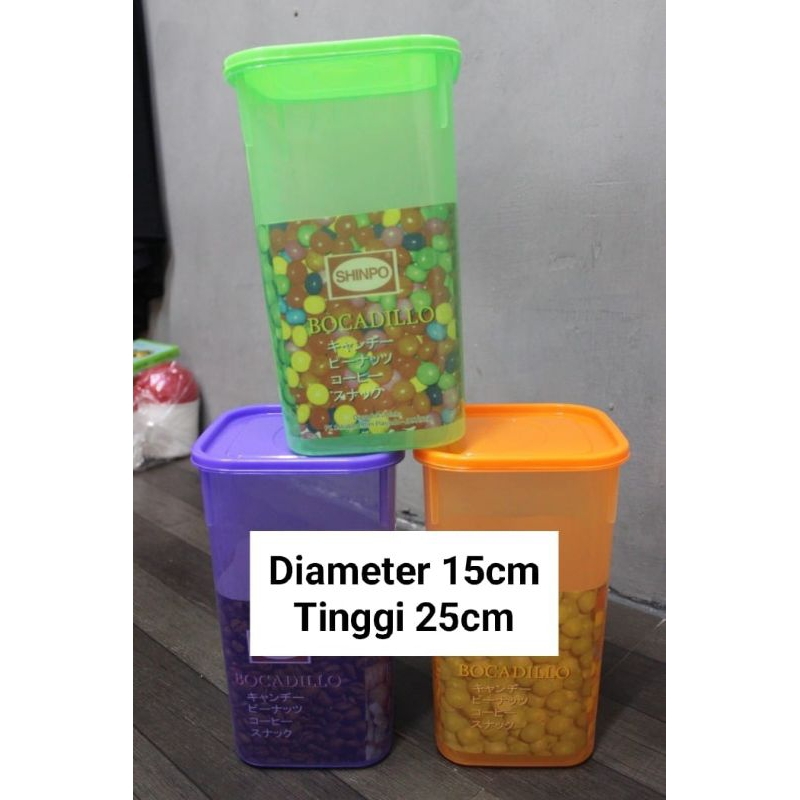 toples plastik toples kecil kotak Shinpo ukuran XL BOCADILLO