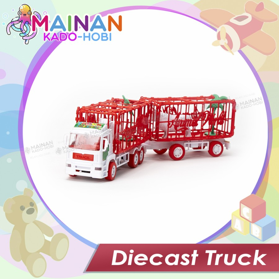 HADIAH IDUL FITRI MAINAN ANAK MINIATUR DIECAST TRUK KARAKTER ANIMAL