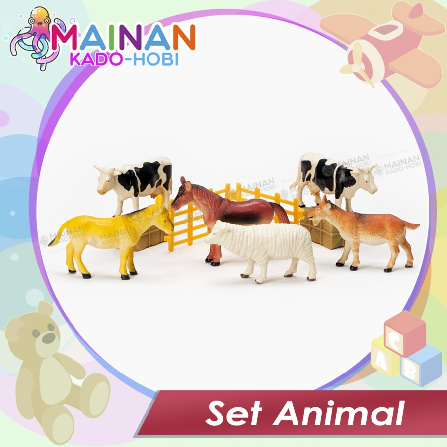 SET KADO MAINAN ANAK MINIATUR BONEKA FARM ANIMAL HEWAN BINATANG TERNAK