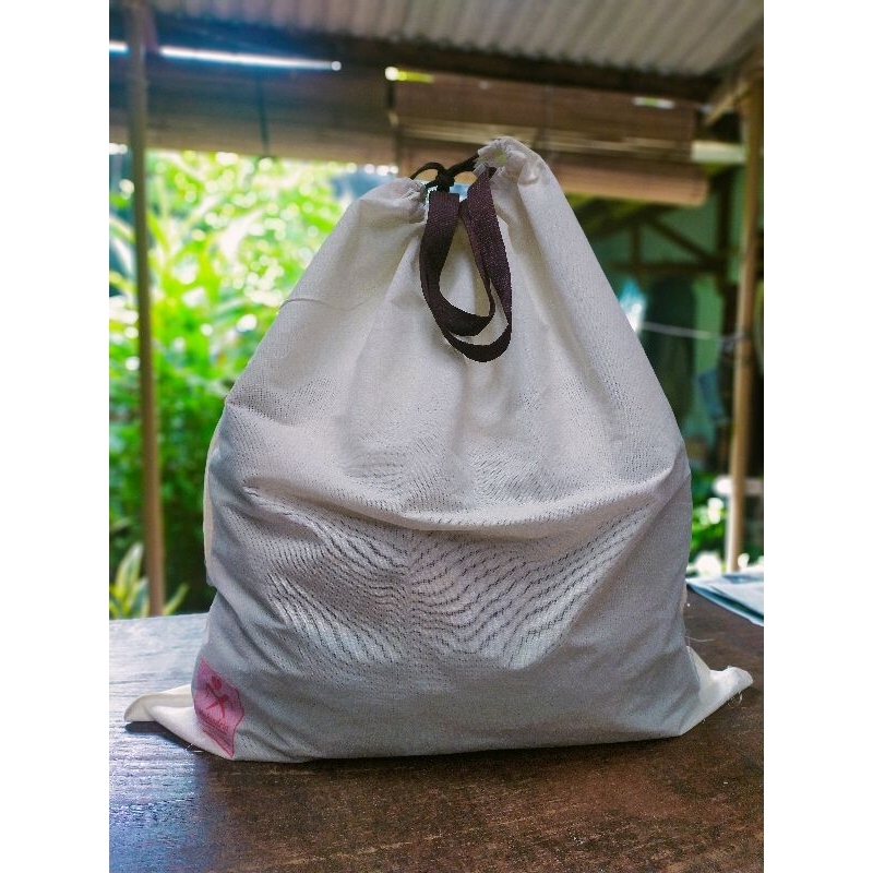 tas serut laundry jumbo  kain blacu belacu blaco gratis *sablon** ini etalase preorder untuk custom 