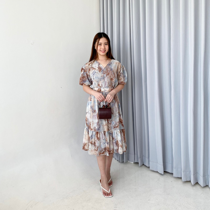 Trixie Abstract Babydoll Dress (Free Belt)