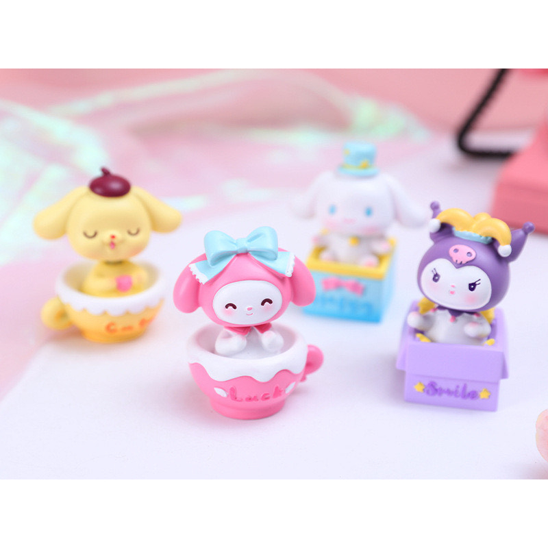 Figure Pajangan sanrio LB046 kuromi cinamoroll melody pompurin dashboard mobil kepala goyang