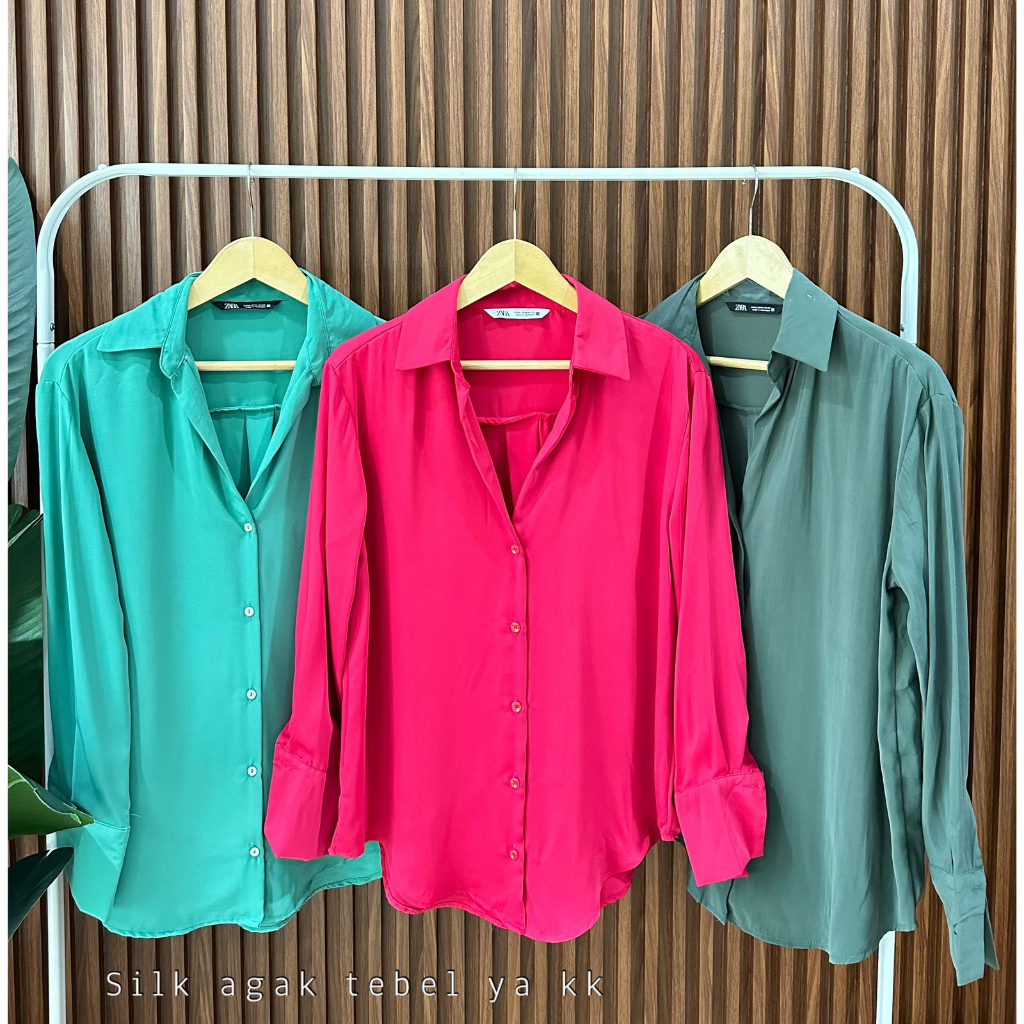 ZR silk button blouse!!