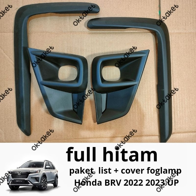 paket cover foglamp + list Foglamp Honda Brv 2022 2023 Model Dynamic Sporty Hitam Chrome jsl