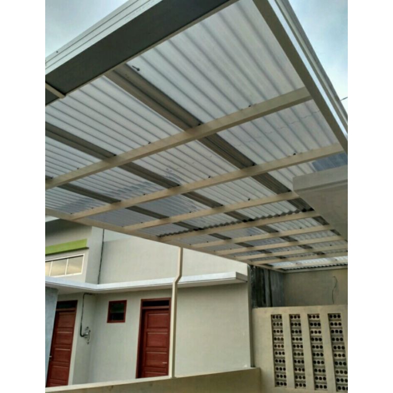 Atap Fiber Gelombang Bening 3 meter Tebal 1,3mm Kanolite Atap PVC