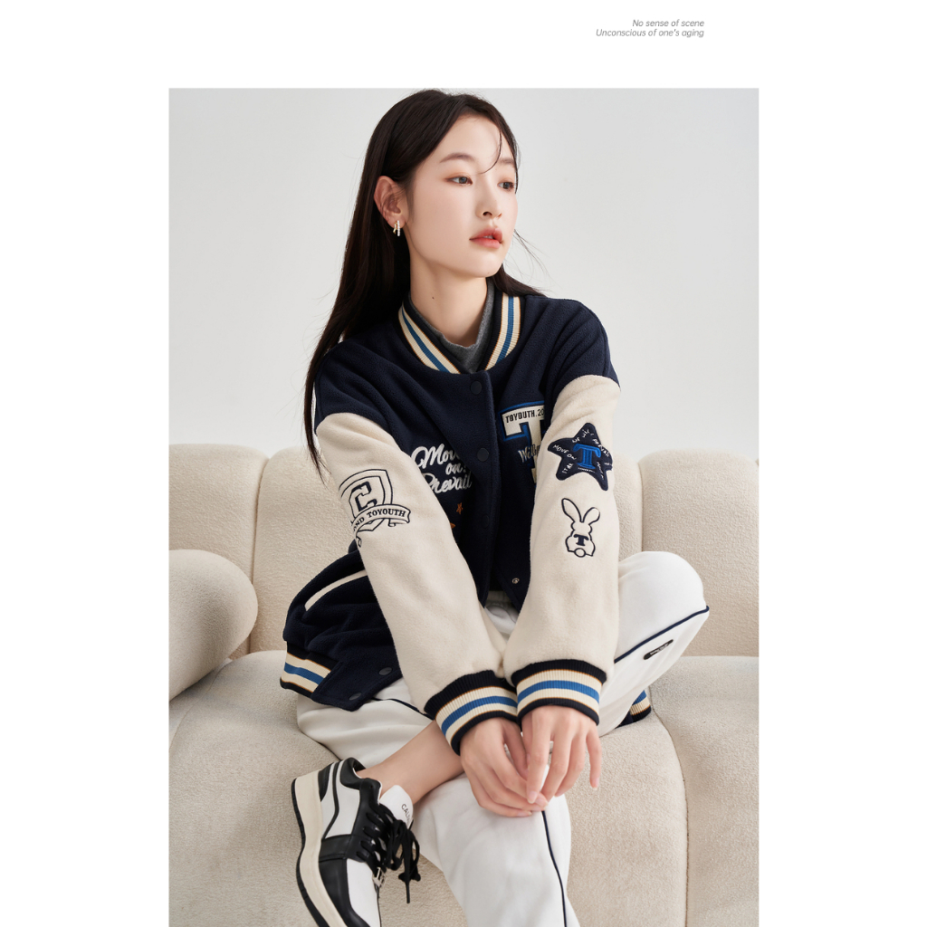 JAKET VARSITY UNISEX PRIA WANITA  | BAHAN TEBAL DAN LEMBUT KOREAN STYLE | T BASEBALL