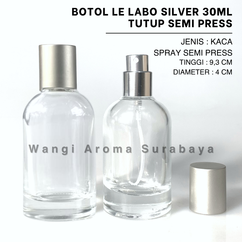 Botol Le Labo 30ML Silver Spray Semi Press - Botol Parfum Le Labo Semi Press - Botol Parfum 30ML
