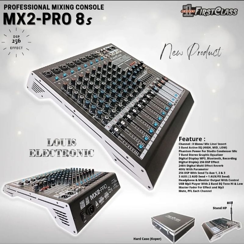 Mixer Audio FIRSTCLASS MX2-PRO8S MX2 PRO8S 8 Channel 256 Dsp ORIGINAL + HARDCASE