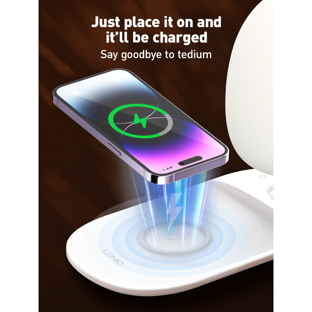 LDNIO Desk Lamp Y3 Lampu Tidur RGB Fast Wireless Charging