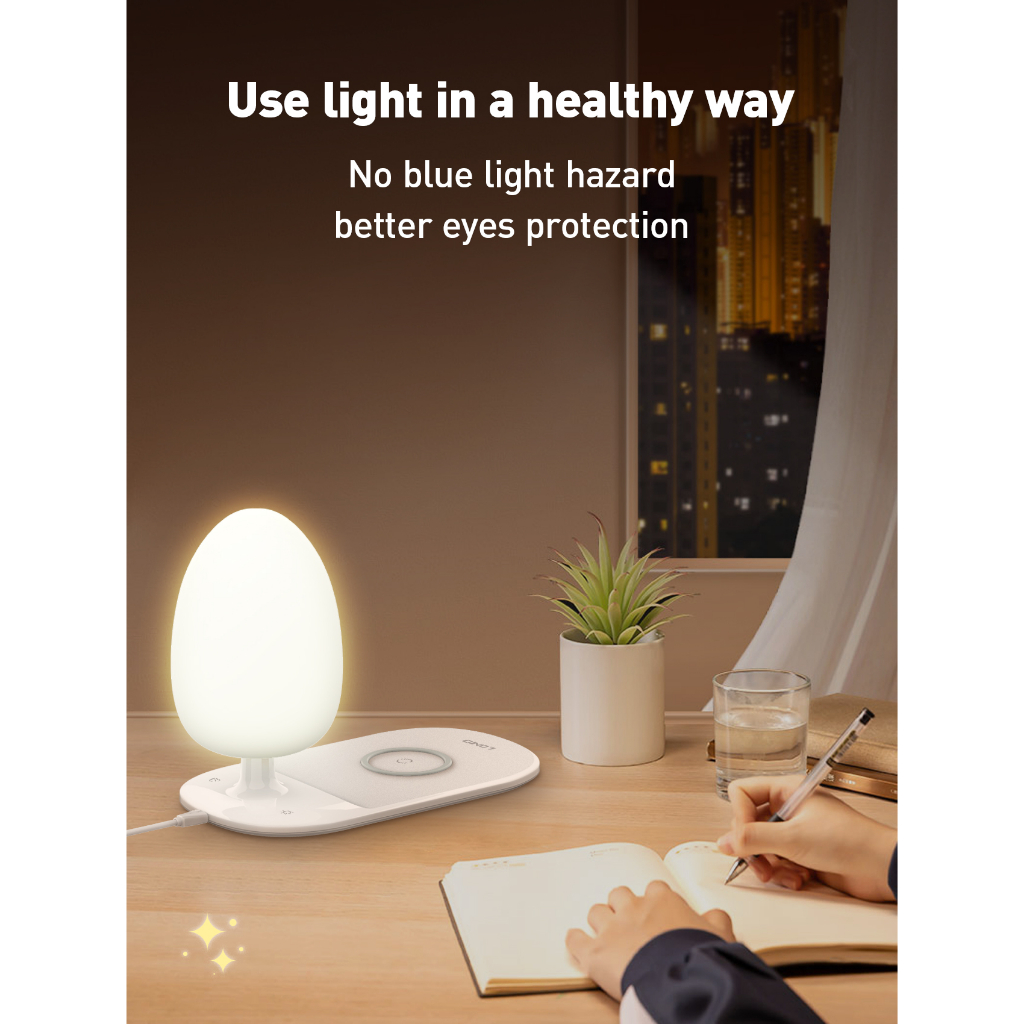 LDNIO Desk Lamp Y3 Lampu Tidur RGB Fast Wireless Charging