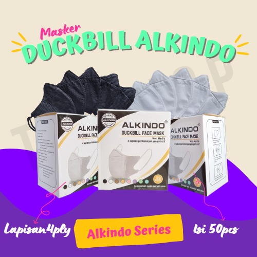 MASKER DUCKBILL ALKINDO 4 PLY TERBARU /MASKER TEBAL / MASKER ORIGINAL