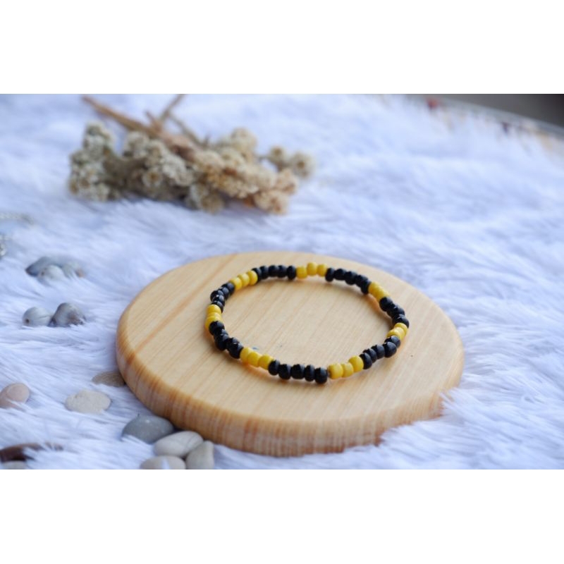 GELANG KPOP GELANG MANIK GELANG KOREA BEADS BRACELET GELANG LUCU GELANG MIX BLACK YELLOW