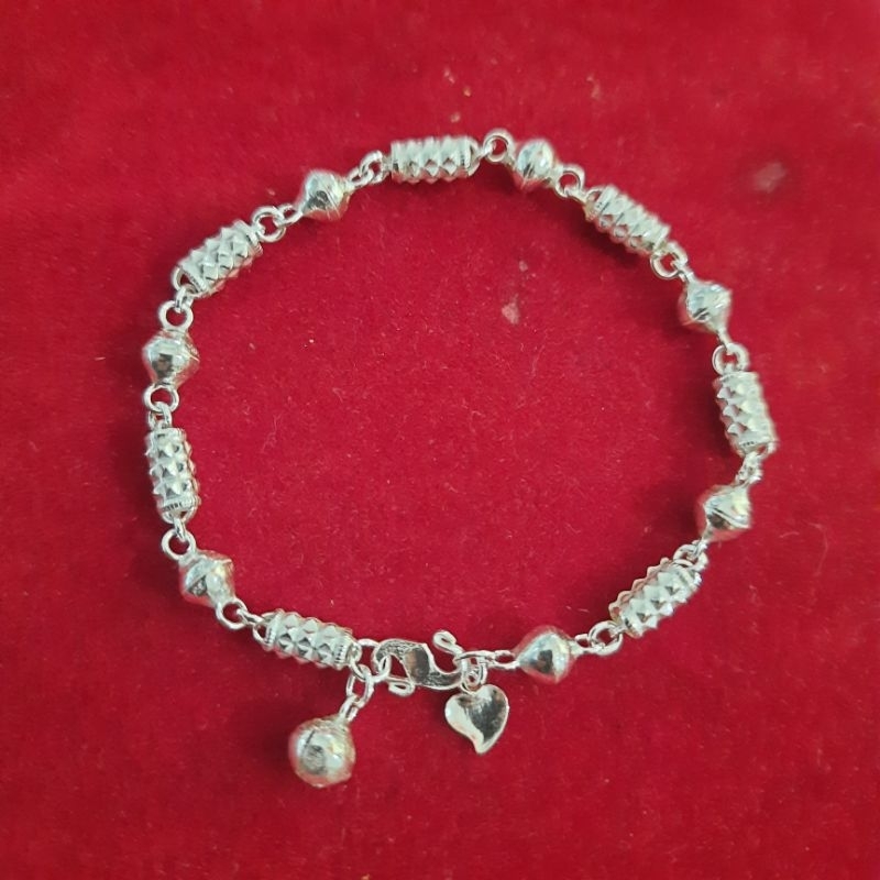 (COD) GELANG BAMBU KOMBINASI PERAK ASLI