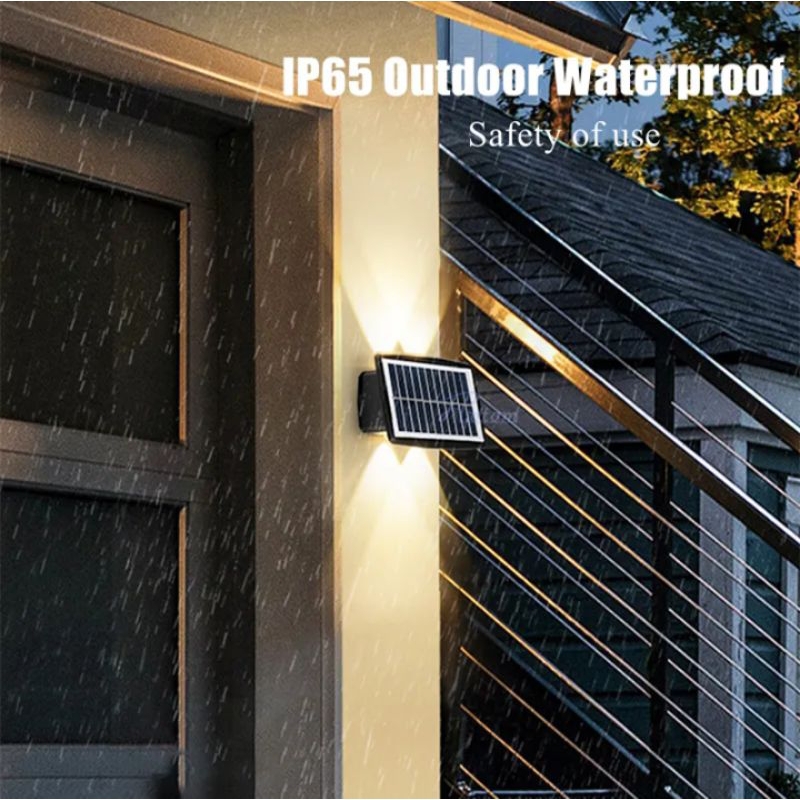 Lampu tenaga surya matahari lampu dinding Led kecerahan tinggi luar waterproof lampu luas terang