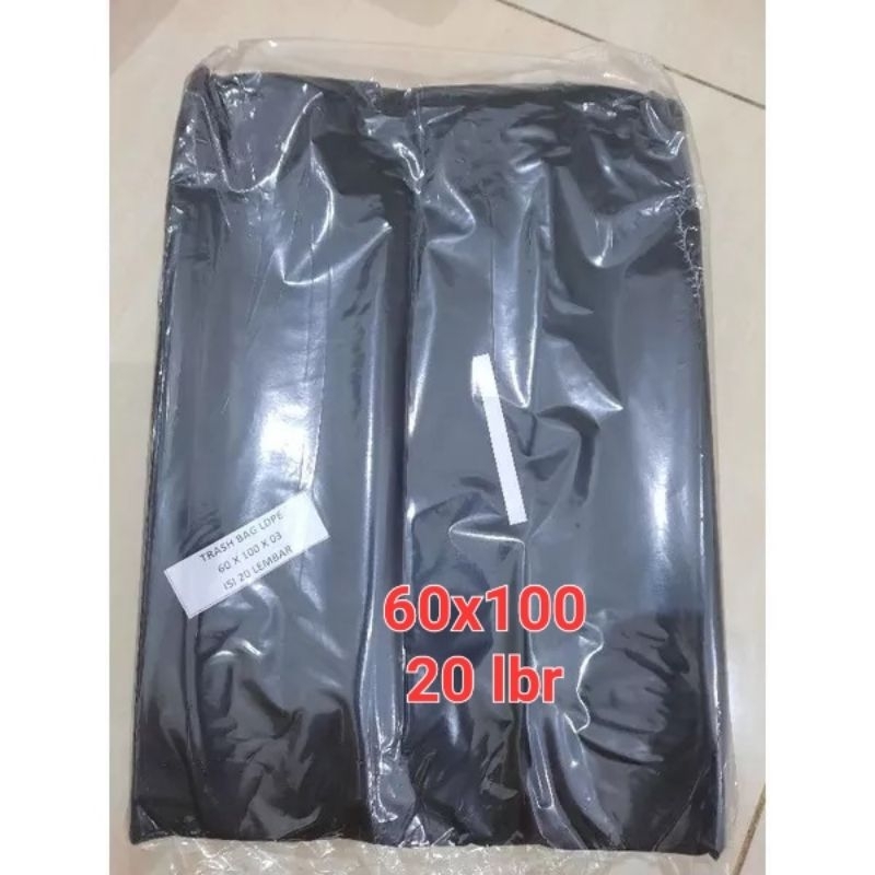 Kantong sampah plastik hitam besar trash bag ukuran 60x100 80x100