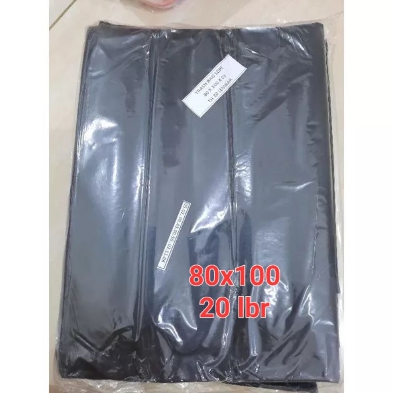 Kantong sampah plastik hitam besar trash bag ukuran 60x100 80x100