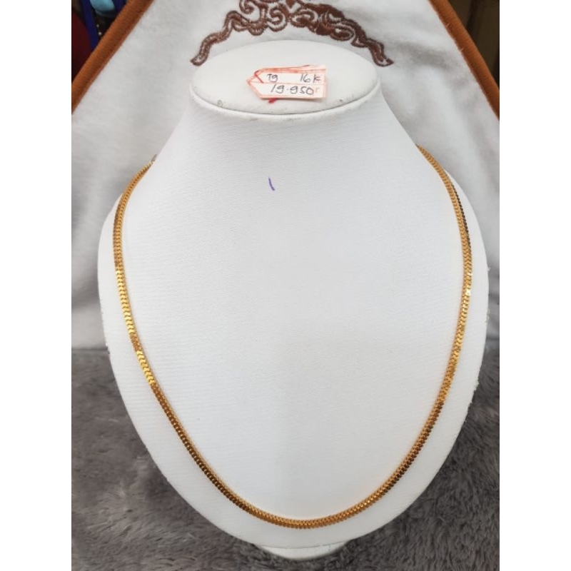 KL944J405J Kalung model milano emas kuning asli berat 19.950 pj 64,1cm kadar 70% 16k toc 700UB$
