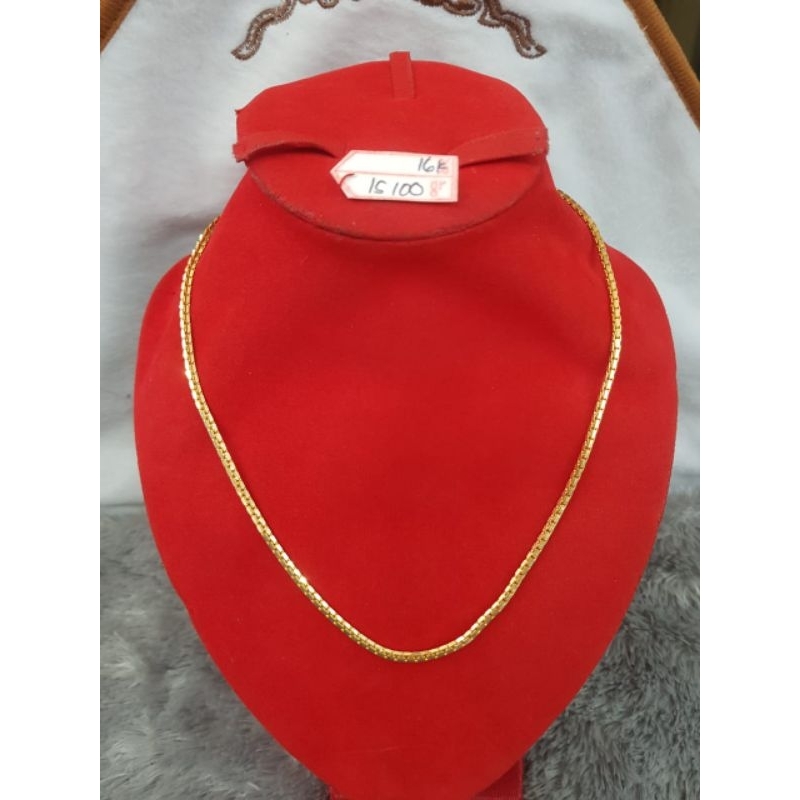 KL945J423J Kalung model myanta emas kuning asli berat 15.100 pj 44,4cm kadar 70% 16k toc 700UB$