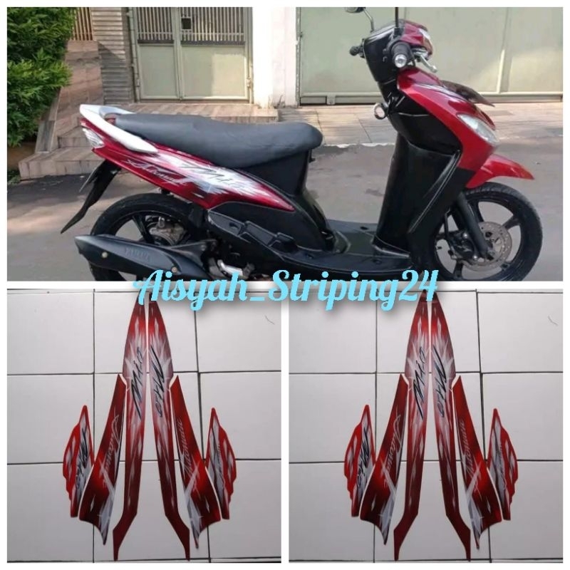 stiker striping lis body yamaha mio sporty 2009 merah marun