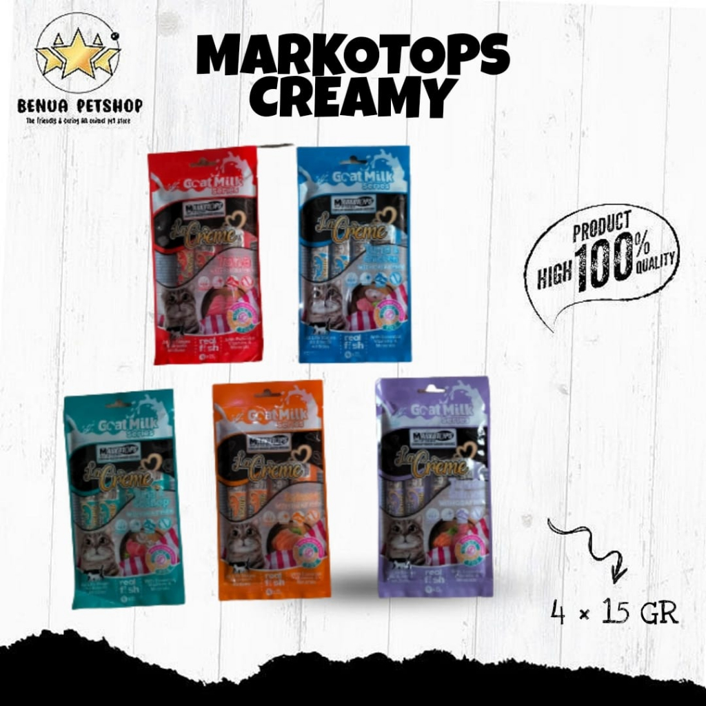 MARKOTOPS CREAMY TREATS CEMILAN KUCING ALL VARIAN 4 X 15 GR