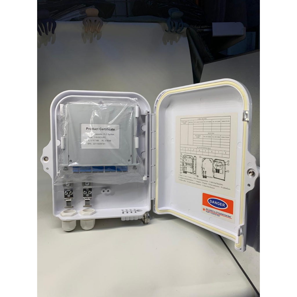 [𝐇𝐢𝐠𝐡 𝐐𝐮𝐚𝐥𝐢𝐭𝐲 𝐏𝐫𝐞𝐦𝐢𝐮𝐦] ODP - PLC Splitter Box - Splitter Fiberoptik FO Fiber Optic 1:8 Core Box Boks - Pasif Spliter Box 8 Core