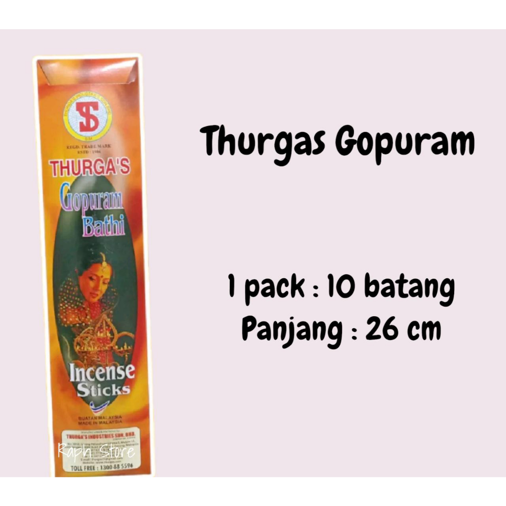 Dupa Hio India Thurgas Gopuram Isi 10 Batang – Dupa Thurga’s