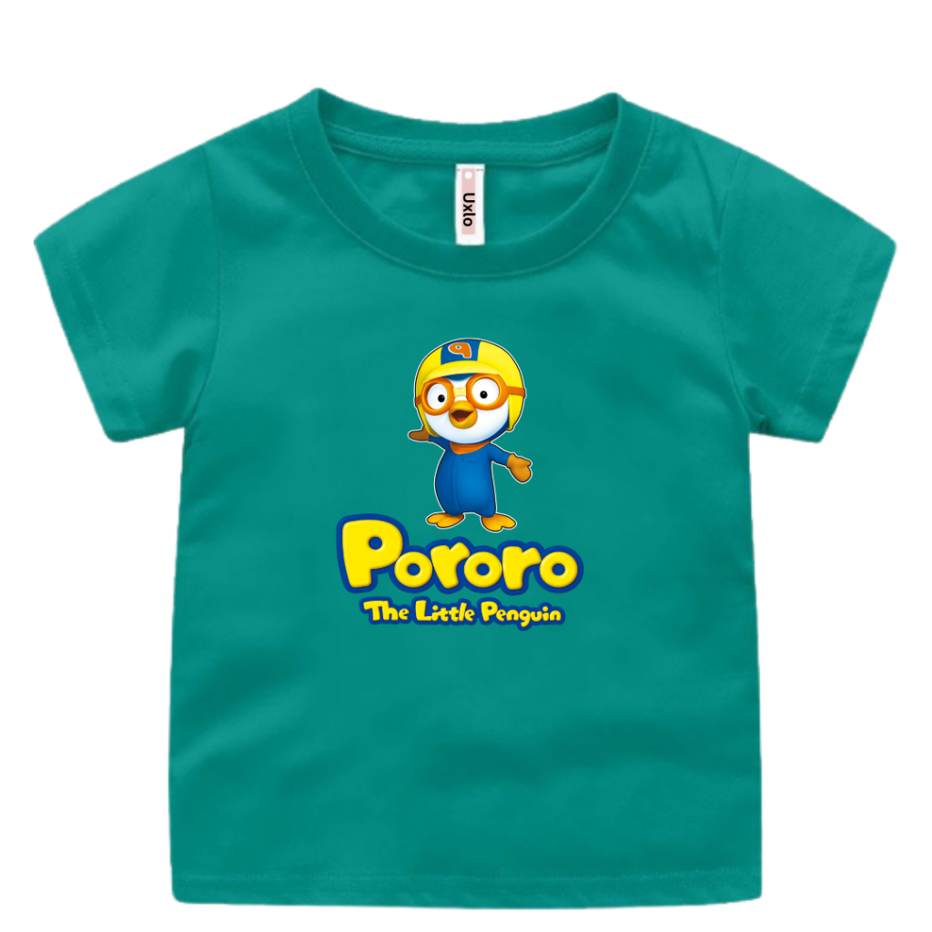 BAJU KAOS PORORO ANAK CEWE COWO MURAH UNISEX UMUR 2 SAMPAI 9 TAHUN UXLO FASHION