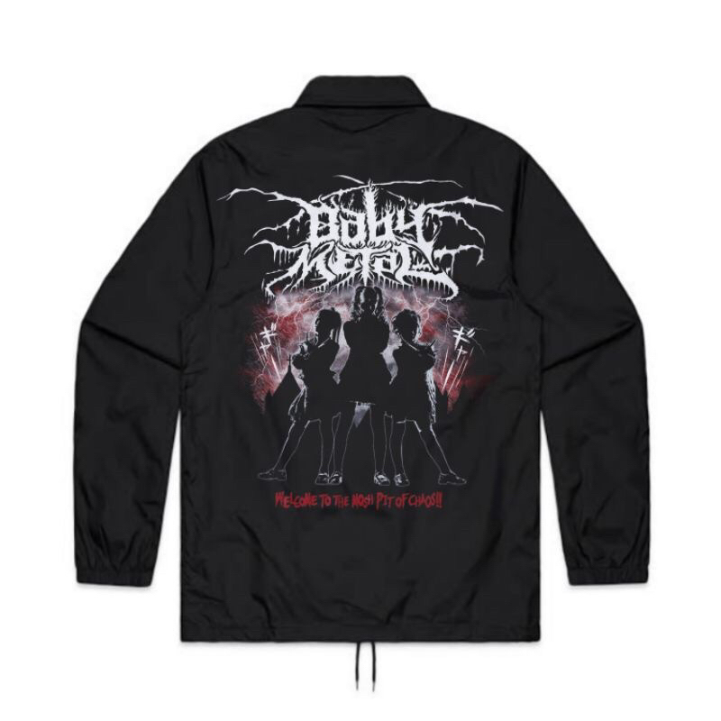 JAKET COACH BAND BABY METAL | WINDBREAKERS DISTRO PRIA HITAM | JAKET BABY METAL PARASUT