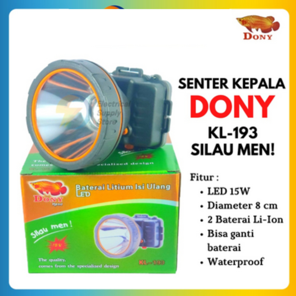 Senter Kepala Lampu Kepala LED Bisa Ganti Copot Baterai Batre KL 193 SILAUMEN Silau men LED 100% Ori