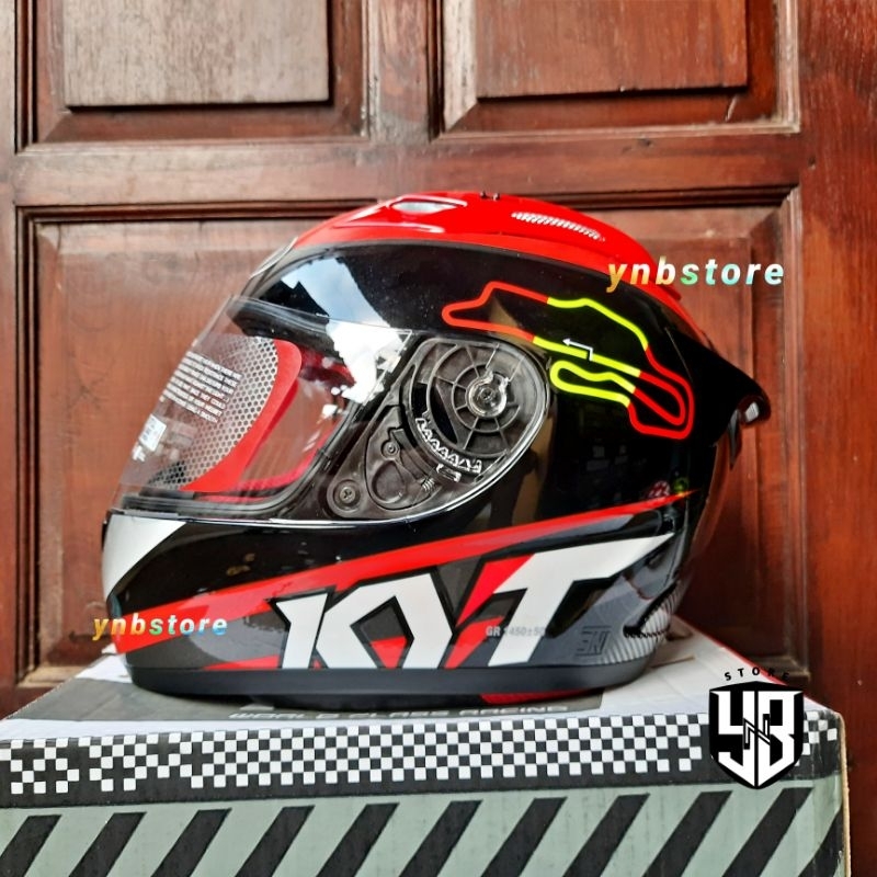 Helm KYT RC7 Motif 15 Spain Black Red Fullface Original | KYT RC-7 Motif #15 Hitam Merah Terbaru | K