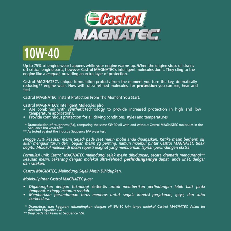 Oli Castrol MAGNATEC Sae 10W-40 1Liter Original