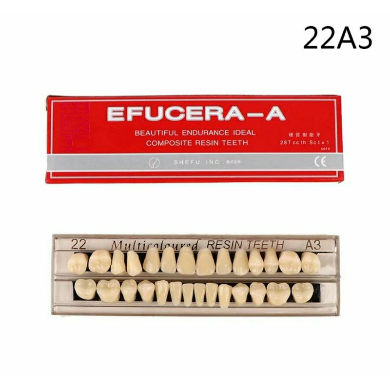 Gigi Palsu Acrylic Full Set Efucera grade A / Dental Resin teeth Gigi Palsu atas bawah / gigi Caiyu 