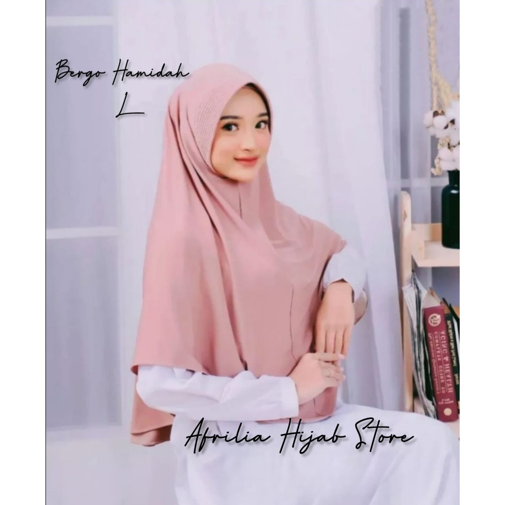 Jilbab Bergo Hamidah Jersey Premium // Hijab Bergo Jersy Hamidah L