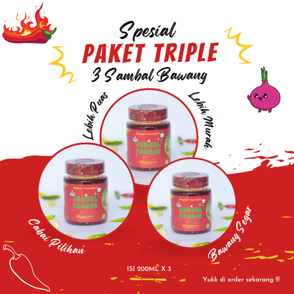 

Sambal bawang isi 200ml asli buatan dapur rumahan - pedas nikmat - harga terjangkau rasa enak-sambel makanan