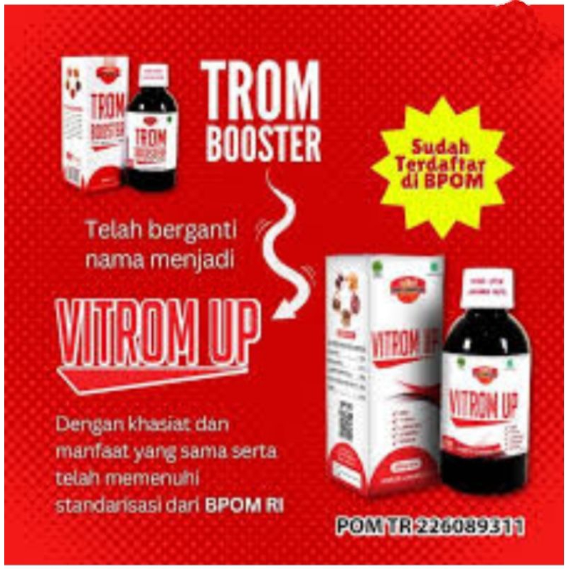 

tromboster Vitrom up madu penurun panas dan trombosit 250 gram