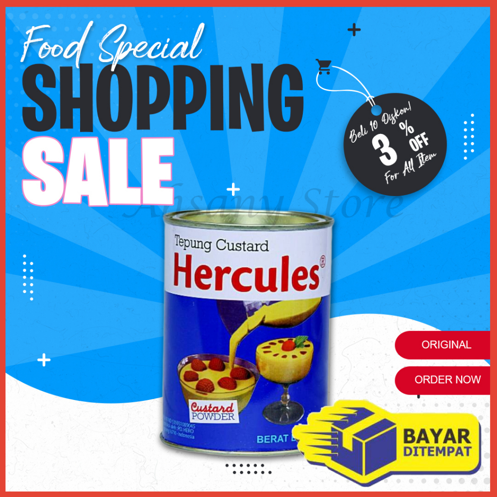 

Tepung Custard Powder Kaleng Hercules 300gr