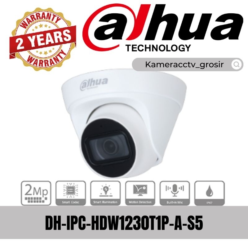 IP CAMERA 2MP DAHUA INDOOR DH-IPC-HDW1230T1P-A-S5