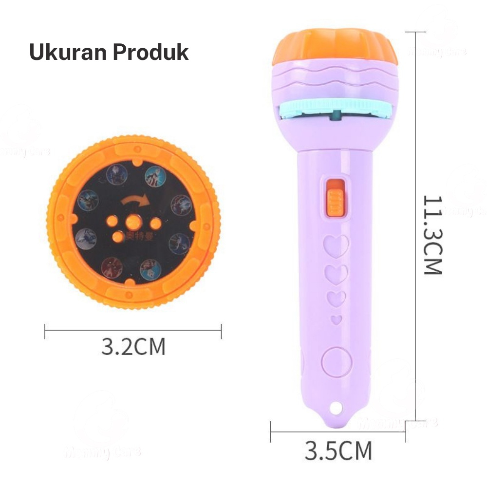 HC Senter Proyektor Karakter Hewan Fun Flashlight Mainan Proyektor Dengan 3 Piringan Gambar Mainan Edukasi