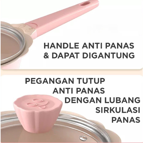 Panci Mpasi Bayi  Set 4Pc Sakura Flower Cookware set Peralatan dapur Mpasi Anak Baby Pan Health Food Grade AMAN UNTUK MPASI BALITA